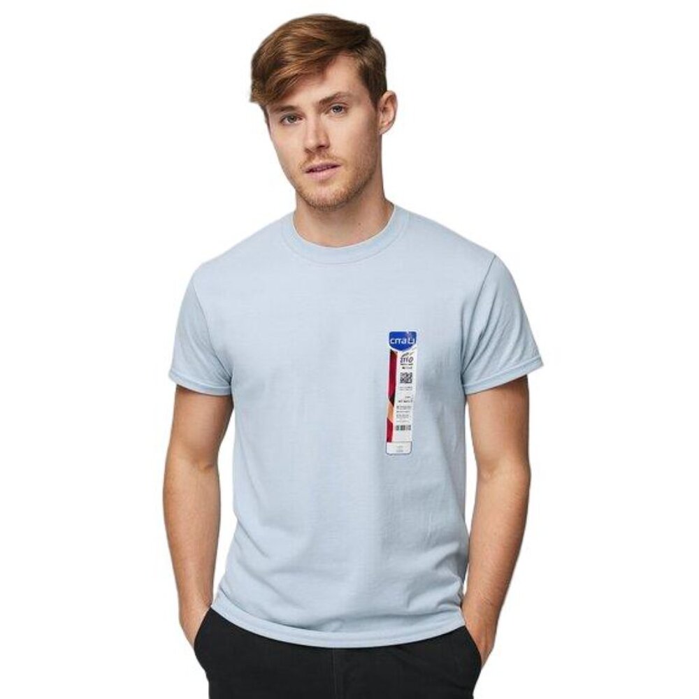 Gildan Men’s T-Shirt Small Classic Fit Solid Blue Short Sleeve Heavy Cotton New